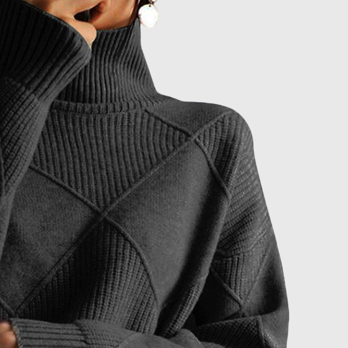 Alondra | Bold Geometric Turtleneck Sweater