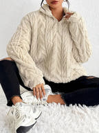 Aila | Fluffy Zip Sweater