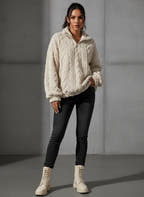 Aila | Fluffy Zip Sweater