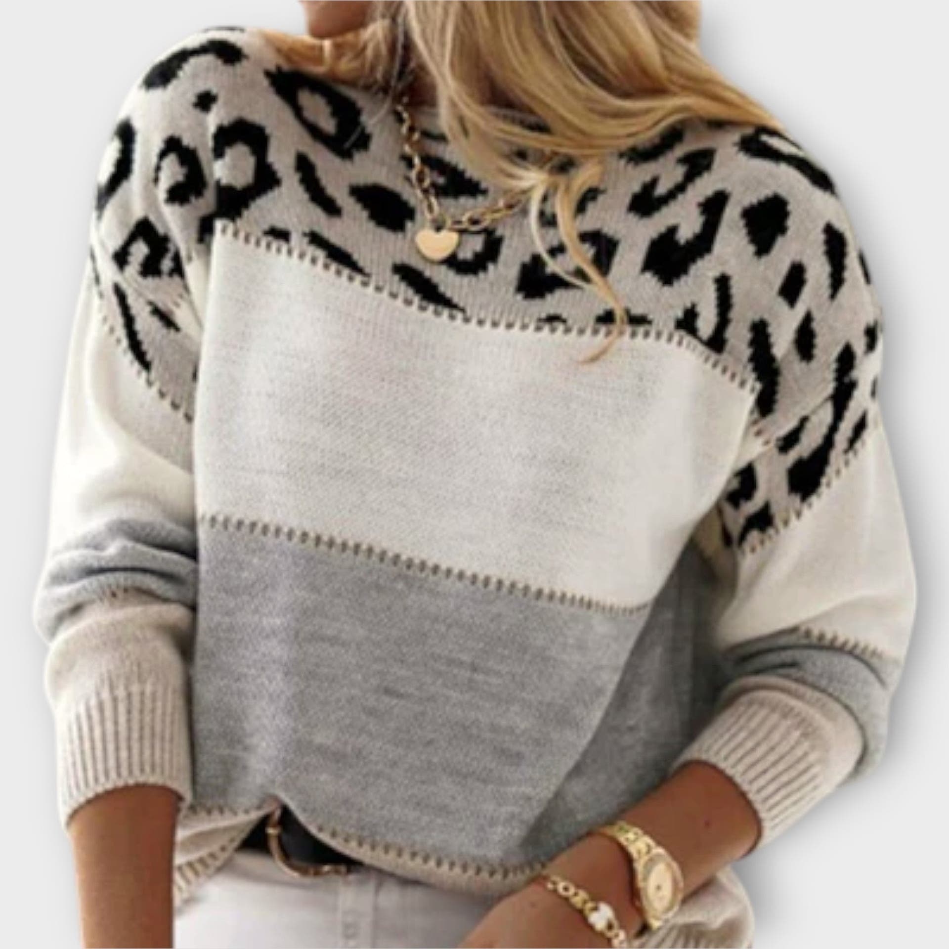 Emma Sweater with Soft Colour Blocks and Flattering Fit