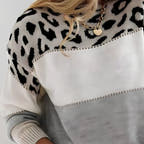 Tessa Leopard Accent Bold Attitude Sweater