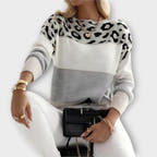 Emma Sweater with Soft Colour Blocks and Flattering Fit