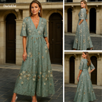 Adina Elegant Belted Boho Dress