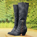 Lena Knee-High Boot with Lace Detail and Block Heel