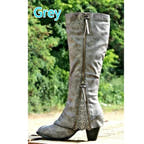 Lena Knee-High Boot with Lace Detail and Block Heel