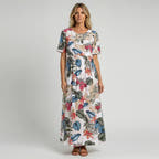 Women's Tropical Floral Maxi Dress for Timeless Style