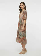 Women's Vibrant Print Midi Dress