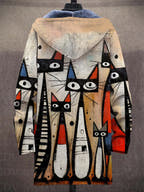 Cathy Artistic Cat Design Luxurious Cardigan