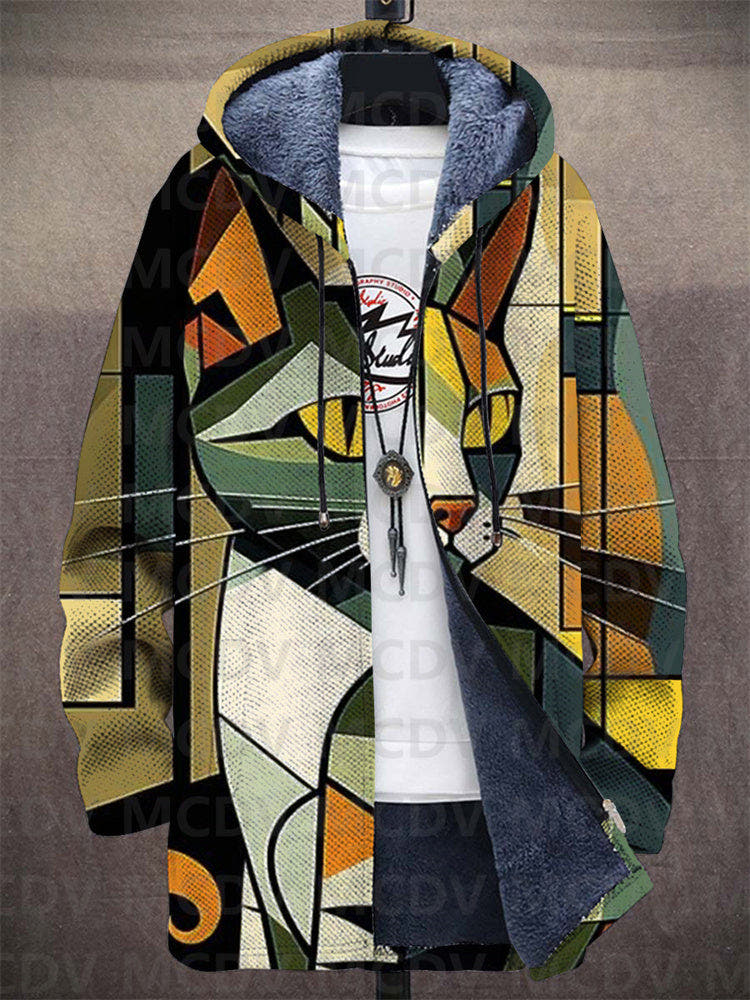 Bernadette Artistic Cat Design Luxurious Cardigan