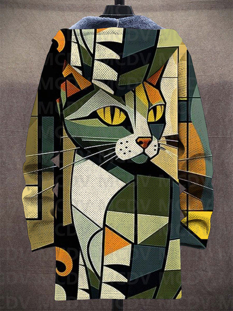 Bernadette Artistic Cat Design Luxurious Cardigan
