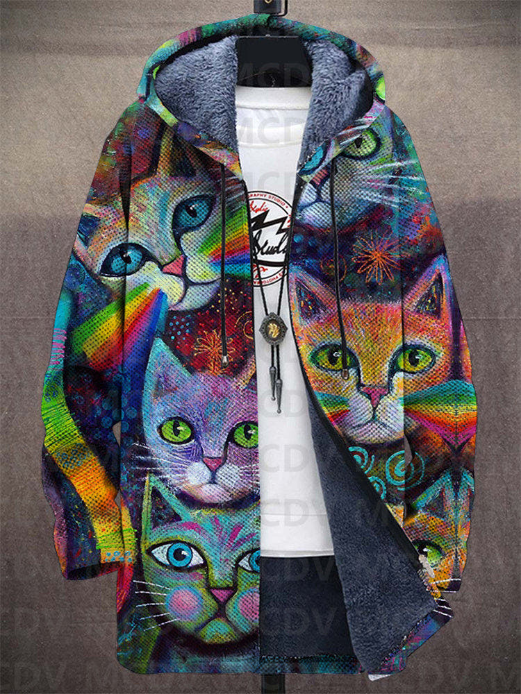 Bernadette Artistic Cat Design Luxurious Cardigan