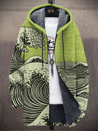 Carly Japanese Great Wave Design Luxurious Cardigan