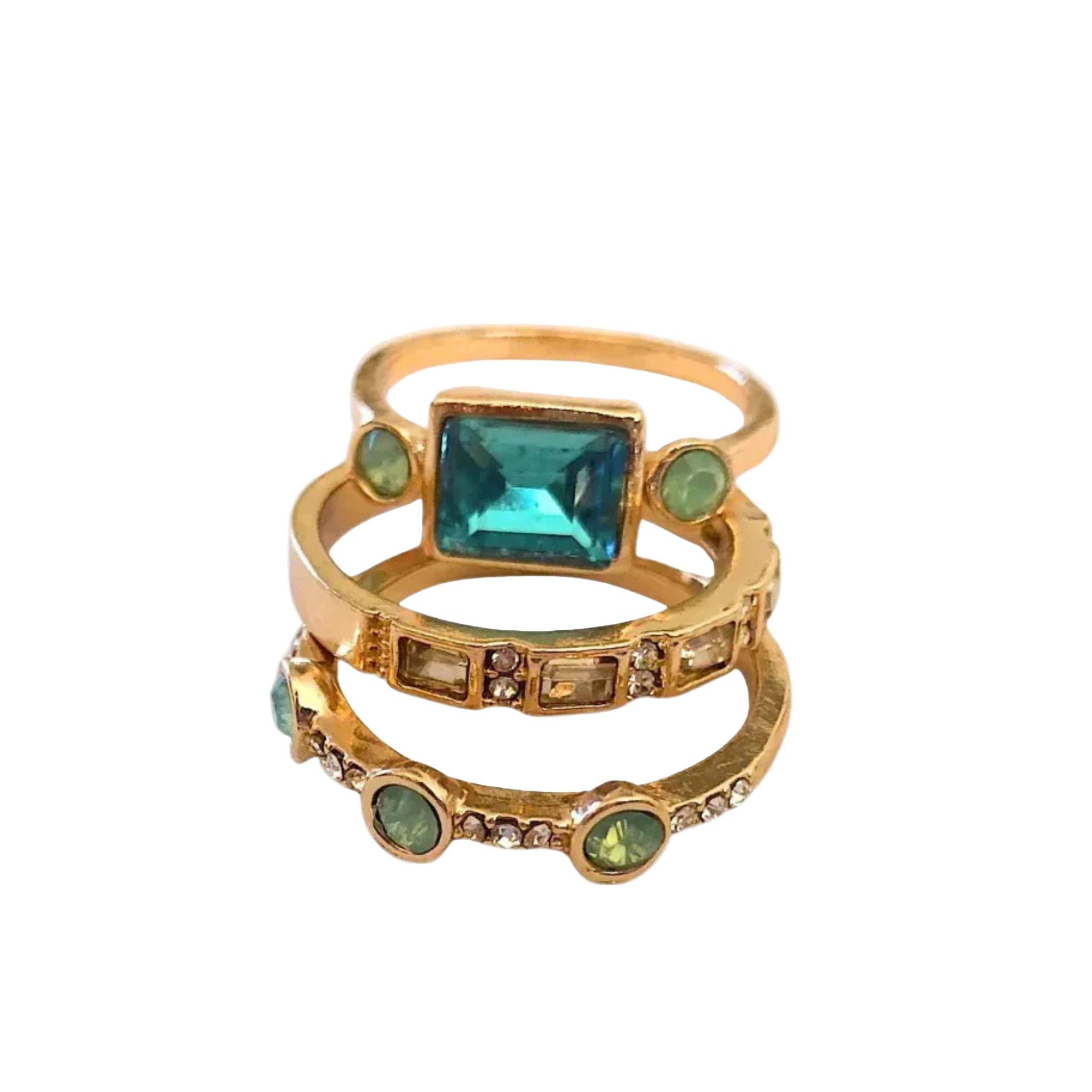 Crystal | Vintage Blue Crystal Ring Set for Women for Boho Chic Style