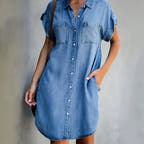 Women’s Casual Relaxed Fit Button-Up Dress