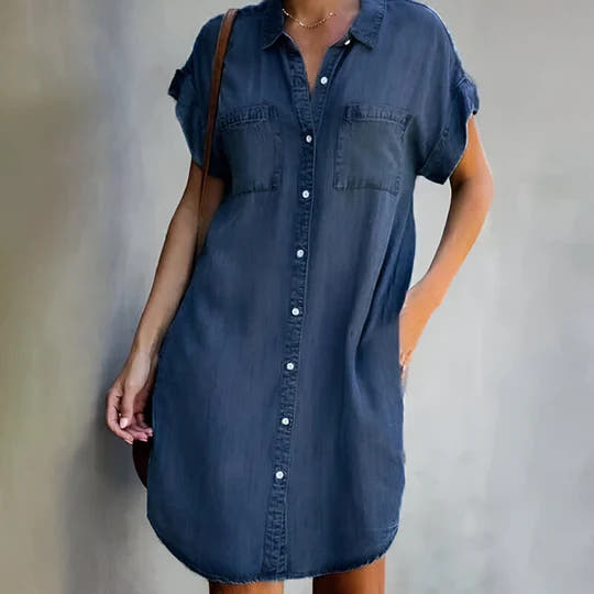 Women’s Casual Relaxed Fit Button-Up Dress