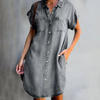 Women’s Casual Relaxed Fit Button-Up Dress