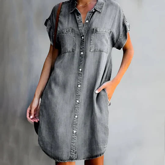 Women’s Casual Relaxed Fit Button-Up Dress