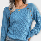 Maya Sweater with Button Detail and Comfortable Fit
