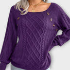 Maya Sweater with Button Detail and Comfortable Fit