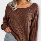 Maya Sweater with Button Detail and Comfortable Fit