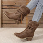 Lila Western Boot with Braided Detail and Cushioned Comfort