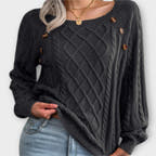 Maya Sweater with Button Detail and Comfortable Fit
