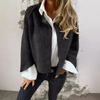 Amalia - Long Sleeve Round Neck Wool Cardigan