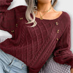 Maya Sweater with Button Detail and Comfortable Fit