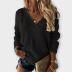 Hannah sweater with v-neck and cozy warmth