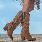 Lena Western Boot with Fringe and Turquoise Accents