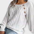 Maya Sweater with Button Detail and Comfortable Fit