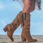 Lena Western Boot with Fringe and Turquoise Accents