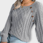 Maya Sweater with Button Detail and Comfortable Fit