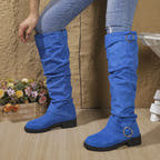 Alexis Knee High Boot with Slouchy Fit and Buckle Detail