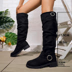 Alexis Knee High Boot with Slouchy Fit and Buckle Detail
