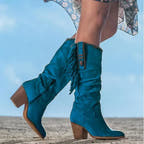 Lena Western Boot with Fringe and Turquoise Accents