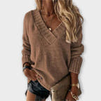 Hannah sweater with v-neck and cozy warmth