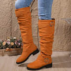 Alexis Knee High Boot with Slouchy Fit and Buckle Detail