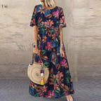 Women's Tropical Floral Maxi Dress for Timeless Style