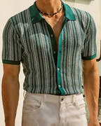Larry - Knitwear Striped Jacquard Shirt