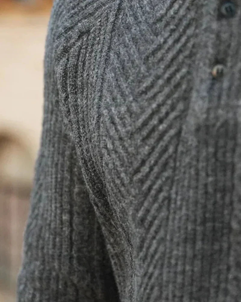 Laurent - Long Sleeve Knitted Polo