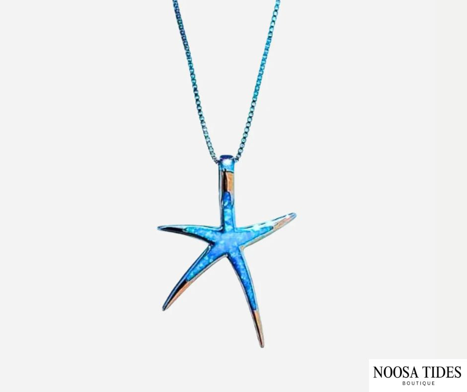 Kianna | Blue Opal Starfish Necklace for Women for Ocean-Inspired Style
