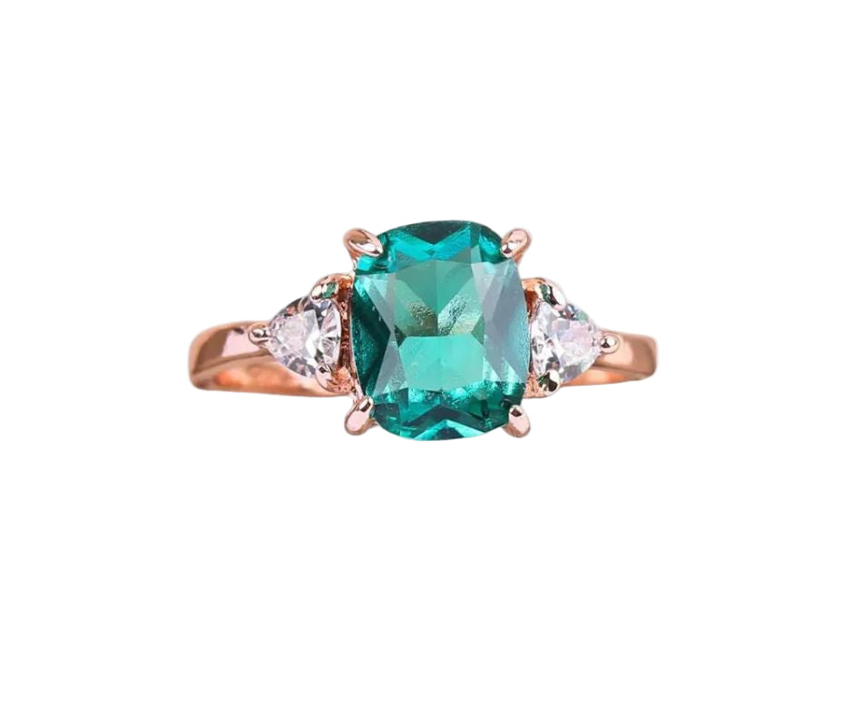 Aimee | Green Zirconia Gold Ring for Women for Luxurious Charm
