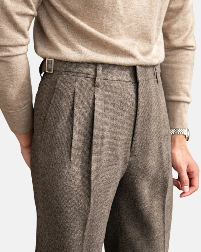 Carlo - High Waist Straight Leg Trousers