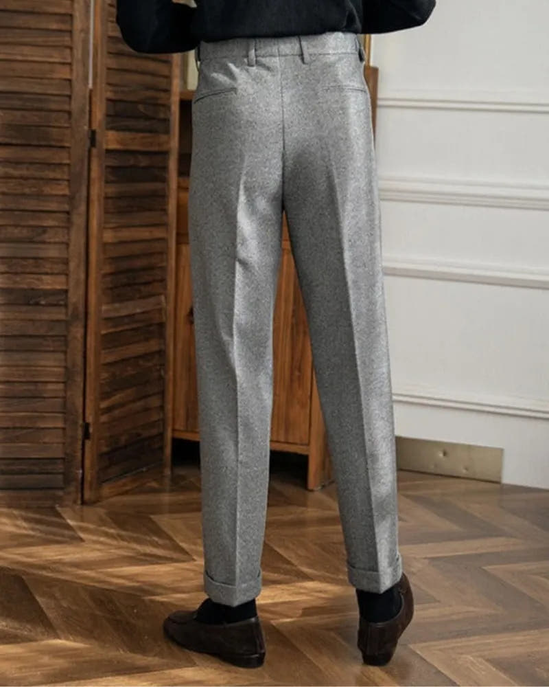 Carlo - High Waist Straight Leg Trousers