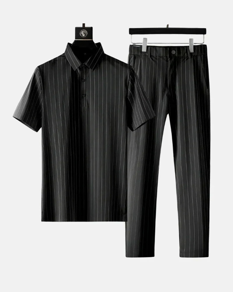 Ricco - Ice Silk Stripes Casual Set