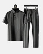 Ricco - Ice Silk Stripes Casual Set