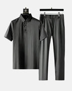 Ricco - Ice Silk Stripes Casual Set