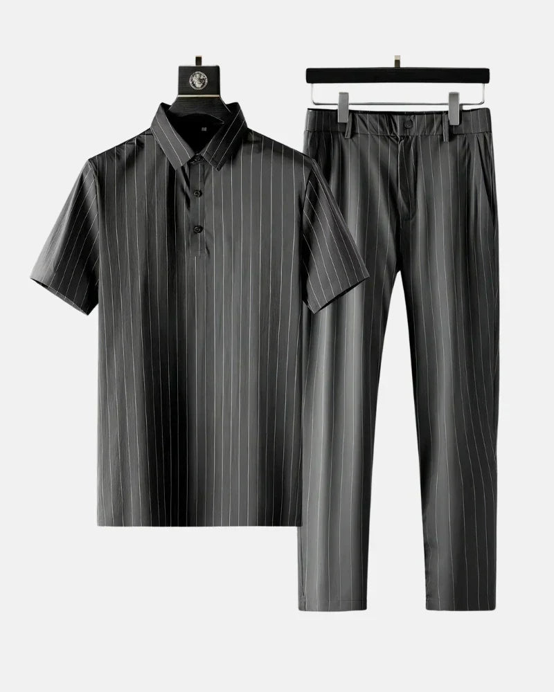 Ricco - Ice Silk Stripes Casual Set