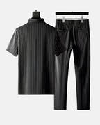 Ricco - Ice Silk Stripes Casual Set
